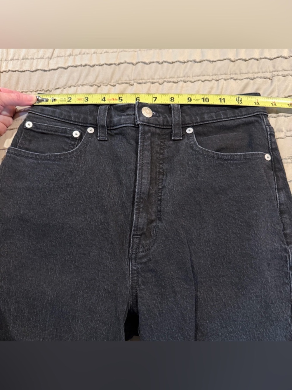 Madewell The ‘90s Straight Jean Belmere Black Wash 27 NM186 Stretch High Rise - Picture 7 of 9